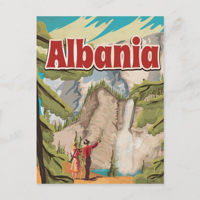 Albanien Vintage Travel Poster Postkarte (Vorderseite)
