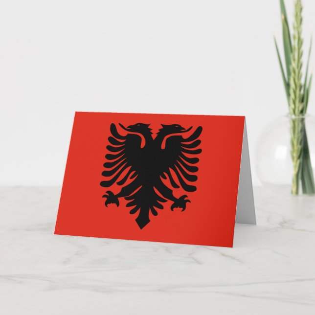 Albanienflagge-Grußkarte Feiertagskarte (Vorderseite)