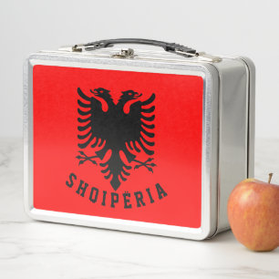 Albanienflagge Metall Brotdose