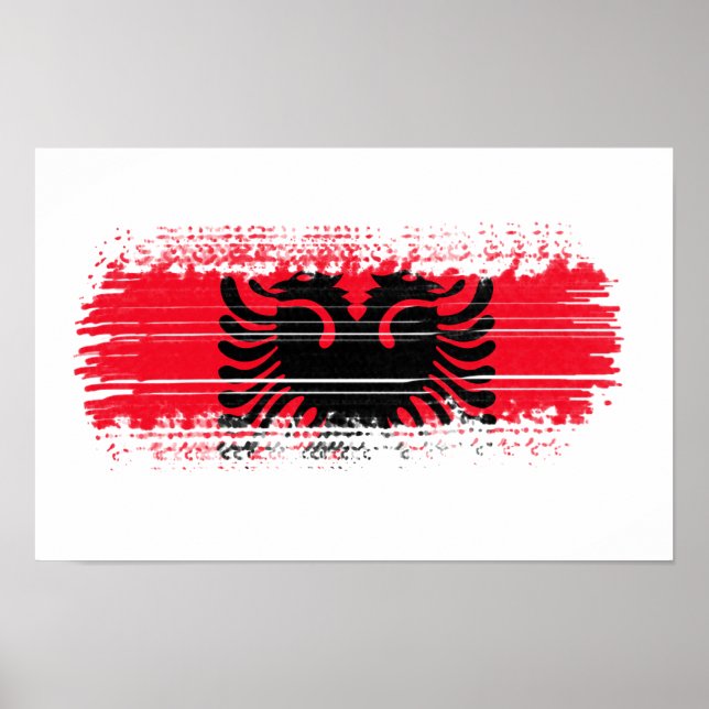 Albanienflagge Poster (Vorne)