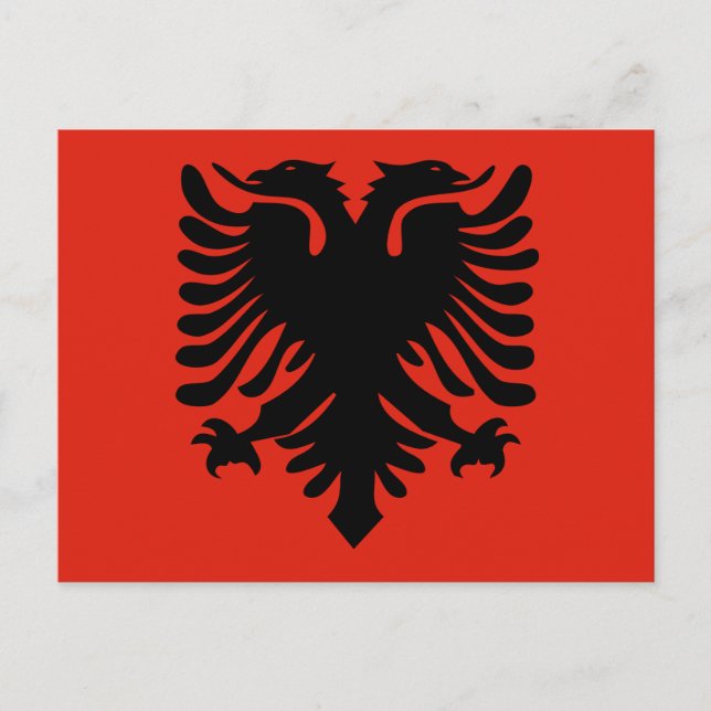 Albanienflagge Postkarte (Vorderseite)