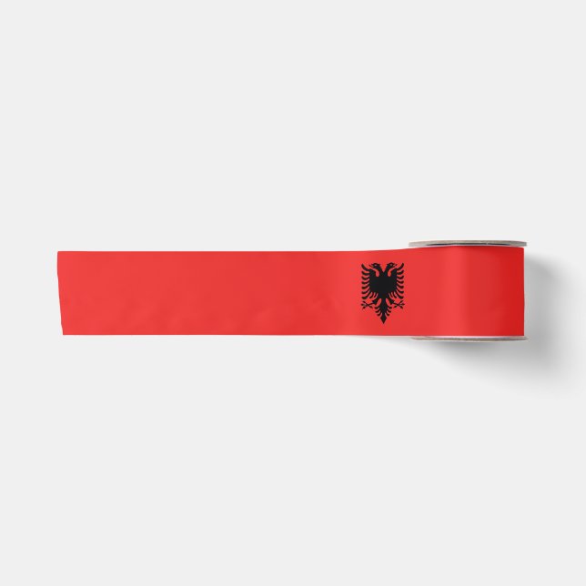 Albanienflagge Satinband (Vorderseite)