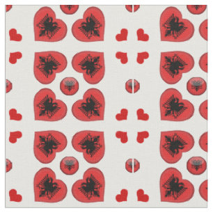 Albanienflagge und Albanien Herzwand Stoff