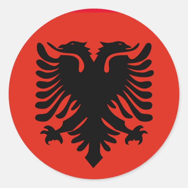 Albanienflaggenaufkleber Runder Aufkleber (Vorderseite)