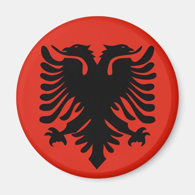 Albanienflaggenmagnet Magnet (Vorne)