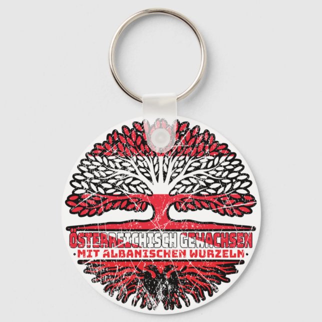 Albanisch Österreichisch Baum Schlüsselanhänger (Vorderseite)