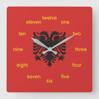 Albanische Fahne Totally Square Wall Clock Quadratische Wanduhr