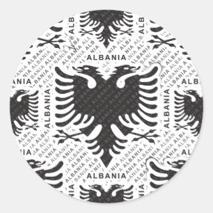 Albanische Flagge 3 Runder Aufkleber