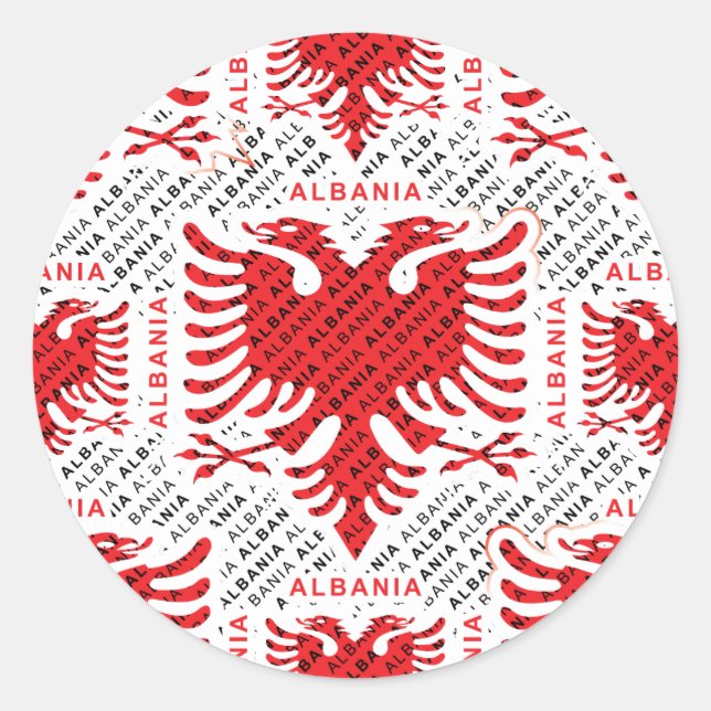 albanische Flagge 4 Runder Aufkleber (Vorderseite)