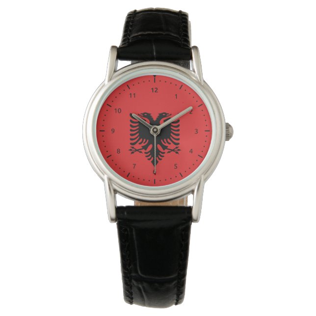 Albanische Flagge Armbanduhr (Vorderseite)