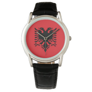 albanische Flagge Armbanduhr