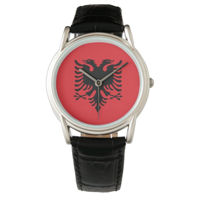 albanische Flagge Armbanduhr (Vorderseite)