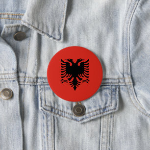 albanische Flagge Button