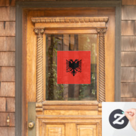 albanische Flagge Fensteraufkleber