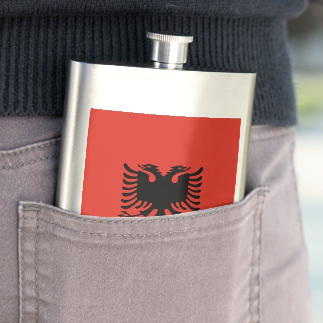 albanische Flagge Flachmann (Beispiel)
