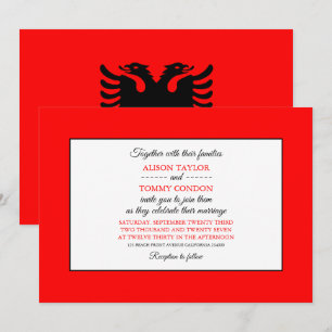 Albanische Flagge, Flagge Albaniens Hochzeit Einladung