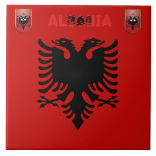 albanische Flagge Fliese