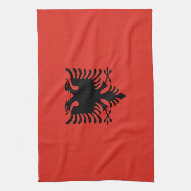 albanische Flagge Geschirrtuch (Vertikal)