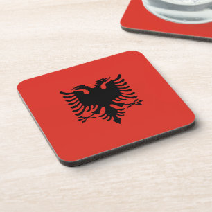 albanische Flagge Getränkeuntersetzer