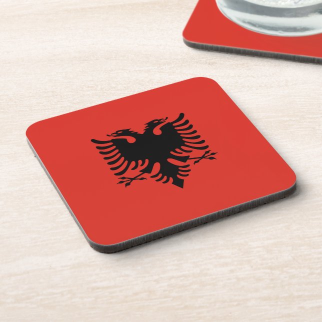 albanische Flagge Getränkeuntersetzer (Linke Seite)