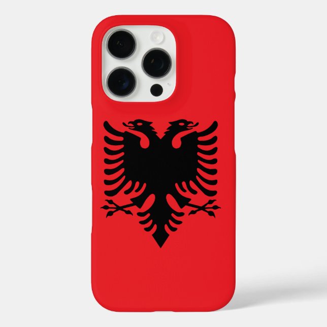 albanische Flagge iPhone 16 Pro Hülle (Rückseite)