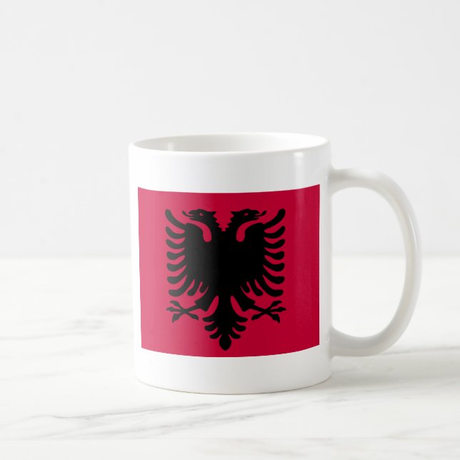 Albanische Flagge Kaffeetasse (Rechts)