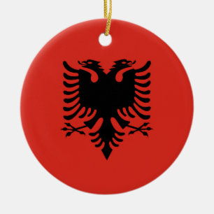 albanische Flagge Keramik Ornament