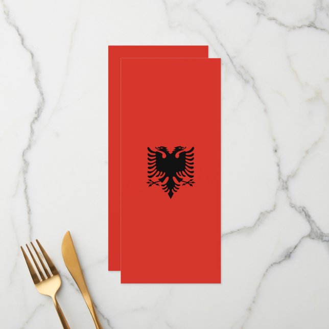 albanische Flagge Menükarte (Vorderseite/Rückseite Beispiel)