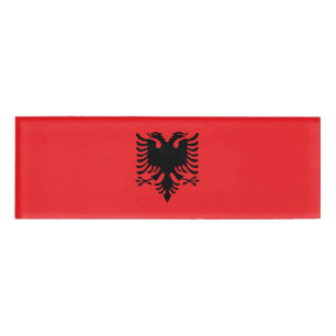 albanische Flagge Namenschild