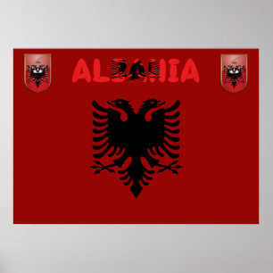 albanische Flagge Poster
