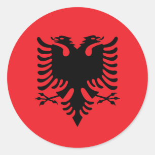 albanische Flagge Runder Aufkleber