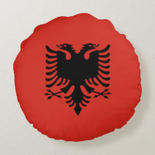 albanische Flagge Rundes Kissen