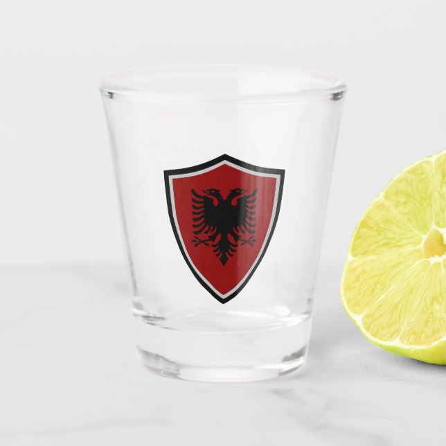 albanische Flagge Schnapsglas (Vorderseite)