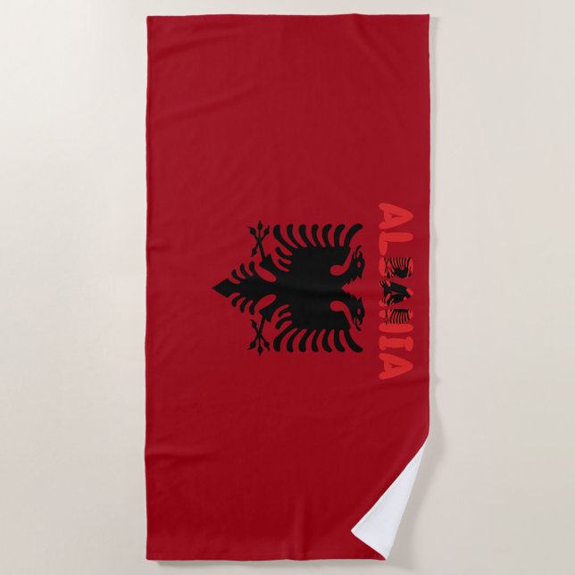 Albanische Flagge Strandtuch (Vorderseite)
