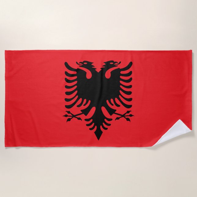 albanische Flagge Strandtuch (Vorderseite)
