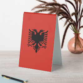 albanische Flagge Tischaufsteller