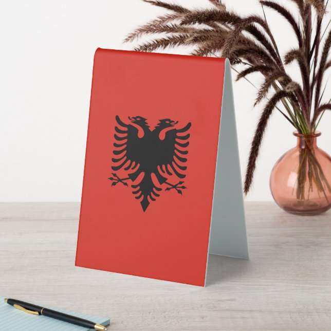 albanische Flagge Tischaufsteller (In Situ (Tisch))
