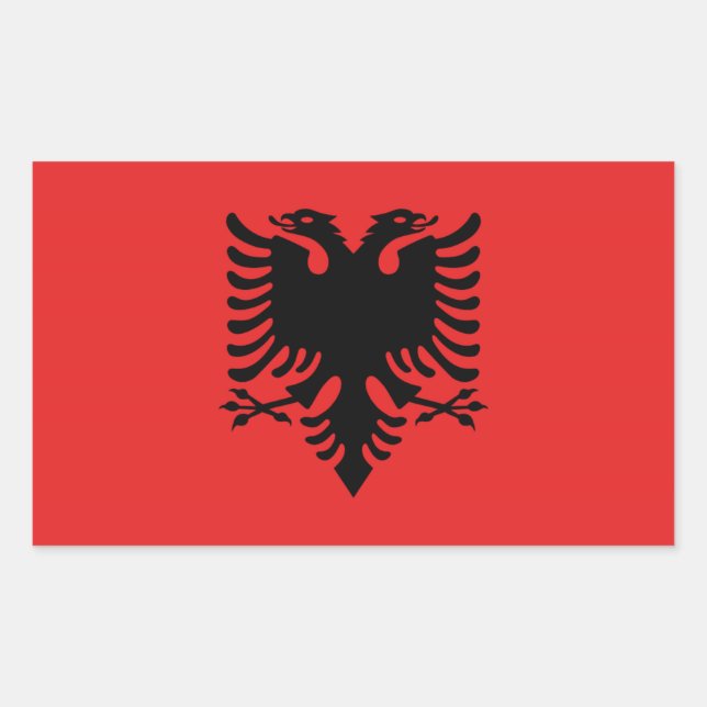 Albanische Flaggenkleber Rechteckiger Aufkleber (Vorderseite)