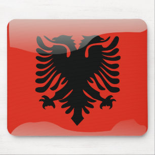 Albanische glänzende Flagge Mousepad
