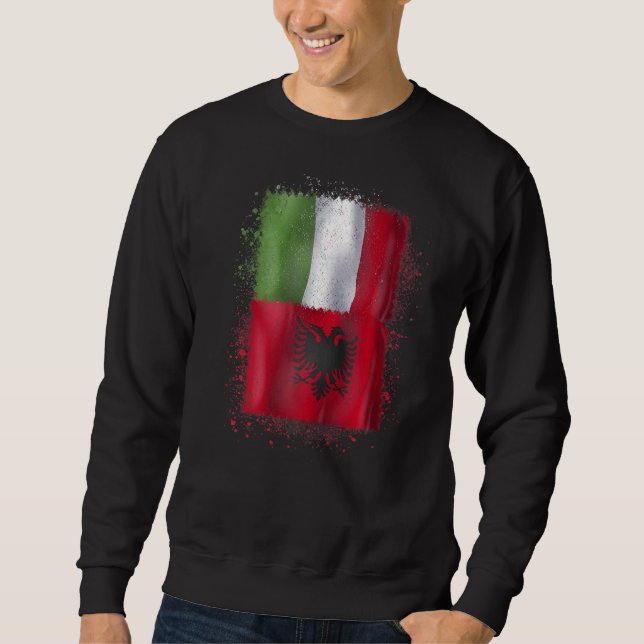 Albanische italienische Liebe Albanien und Italien Sweatshirt (Vorderseite)