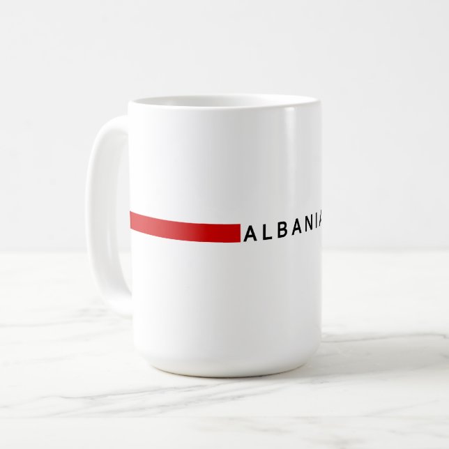 albanische Minimalflagge Kaffeetasse (Vorderseite Links)