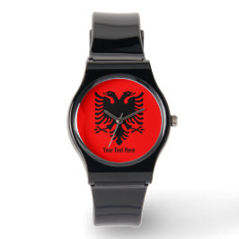 Albanische Nationalflagge Armbanduhr