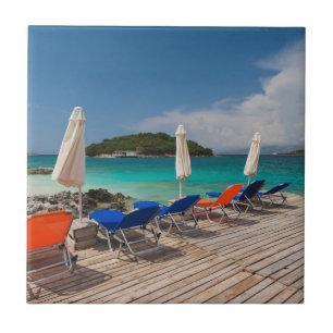 Albanische Riviera, Ksamil, Stadtstrand Fliese
