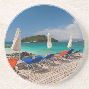 Albanische Riviera, Ksamil, Strandpromenade Sandstein Untersetzer