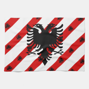 Albanische Streifenflagge Küchentuch