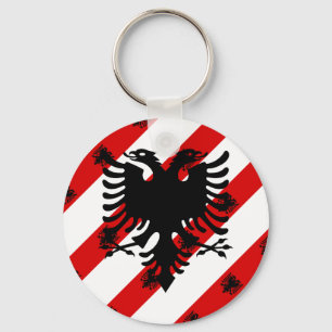 Albanische Streifenflagge Schlüsselanhänger