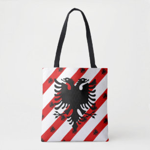 Albanische Streifenflagge Tasche
