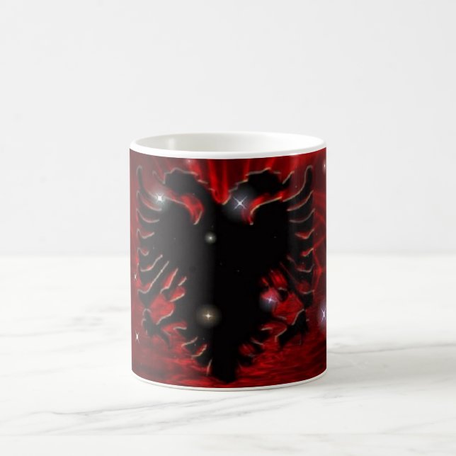 ALBANISCHE TASSEN-GLÄNZENDE FLAGGE KAFFEETASSE (Mittel)