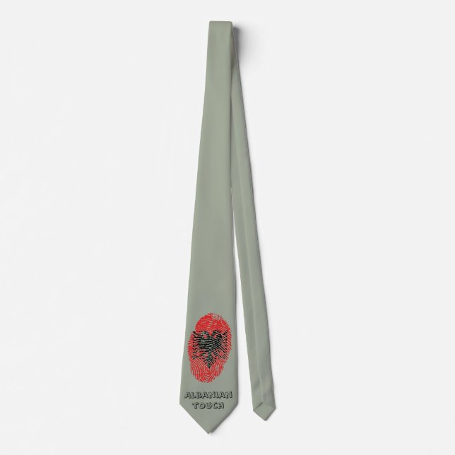 Albanische Touchfingerabdruckflagge Krawatte (Vorderseite)