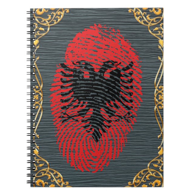 Albanische Touchfingerabdruckflagge Notizblock (Vorderseite)